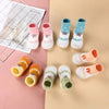CN Daisy Flower Orange & Yellow Silicon Bottom Socks Shoes 12566
