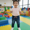PRNT Small Heart Embroided Blue Denim Pant 14982