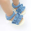 Magic Prewalker Denim Front Frill Style Blue Soft Bottom Sandal 11051