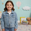 DD All over Mini Hearts Two Pocket Style Mid Blue Denim Jacket 14978