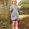 LUP Embroided Face Grey Knitted Frock With Purse 2 Piece Set 10922