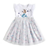 VTK Sequin Mermaid Multi Scale Bottom White Frock 11829