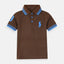 B.X Blue Big Pony Khaki Polo 7110