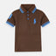 B.X Blue Big Pony Khaki Polo 7110
