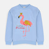 B.X Glittered Swan Print Light Blue Sweatshirt 3429