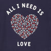 OKD Glitter Cherries Heart Navy Blue Full Sleeves Top 10866