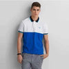 AME Polo White and Blue with Black Collar