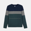 OK Color Block Navy With Green Sweater 7798