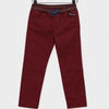 SM Maroon Cotton Joggers Strip Belt 1154
