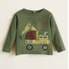MNG Digger Crane Green Full Sleeves Tshirt 1202