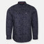 LBD Leave Sketch Print Navy Blue Casual Shirt 10023