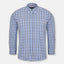 ZR Blue Box Check White Casual Shirt 10028