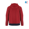 PCK Zip Neck Black Design Fleece Maroon With Blue Hoodie 10069