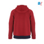 PCK Zip Neck Black Design Fleece Maroon With Blue Hoodie 10069