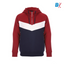 PCK Zip Neck Black Design Fleece Maroon With Blue Hoodie 10069