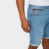 T&T Josh Light Blue Zip Pocket Denim Shorts