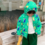 YUFM Winter Dinos Ocean Green Puffer Jacket 10116