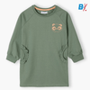 5.10.15 Panda Print Side Pocket Dull Green Long Sweatshirt 12823