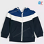 ZY Block Design Blue Fleece Zipper Hoodie 10138