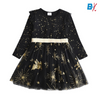 VKT Unicorn & Stars Black Full Sleeves Frock 10153