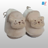 CN Cat Aplic Fluffy Warm Soft Brown Booties 10170