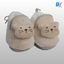 CN Cat Aplic Fluffy Warm Soft Brown Booties 10170