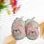 CN Bear Face Fluffy Warm Pink Booties 10172