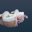CN Bow Style Fluffy Warm Pink Booties 10181