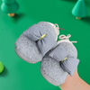 CN Bow Style Fluffy Warm Grey Booties 10178
