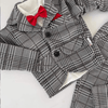MM Dark Grey With White 4 Piece Suit Set 10309