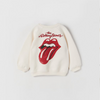 ZR The Rolling Stone Print White Terry Sweatshirt 10348