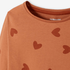 VRB Heart Print Orange Brown Full Sleeves T shirt 10370