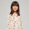 SSY Allover Cats Print Biscuit Brown Full Sleeves Terry  Frock 10385