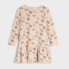 SSY Allover Cats Print Biscuit Brown Full Sleeves Terry Frock 10385