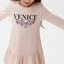 SSY Venice Flower Print Tea Pink Full Sleeves Terry Frock 10386
