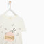 ZR Glitter Wool Cat Printed White Top