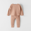ZR Crew Neck Pastal Tea Pink Thermal 2 Piece Set 10412
