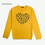 In Extenso Glitter Leopard Heart Yellow Swearter 10420