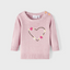 NME IT Hand Knit Heart Tea Pink Sweater 10429