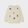NME IT Hand Knit Flower Cream Sweater 10430