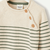 Tao Green Lines Beige Sweater 10436