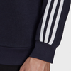 Embroided Logo 3 Stripes Sports Fleece Navy Blue Sweatshirt 10449