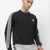 ADD Embroided Logo3 Stripes  Sports Fleece Black Sweatshirt 10450