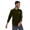 ADDS Embroided Logo3 Stripes Sports Fleece Olive Green Sweatshirt 10452