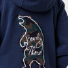 FF Bear Embroided Blue Hoodie 10490