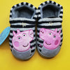 PP Peppa Aplic Black Grey Stripes Warm Shoes 10629