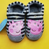 PP Peppa Aplic Black Grey Stripes Warm Shoes 10629