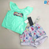 CNP Embossed Tommy Flower Green 2 Piece Set 10856