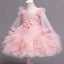 CN Front Flower Style Net Sleeves Pink Fancy Frock 10728