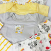 T.T Bear Baby Yellow Grey White 5 Pieces Body Suit 10929